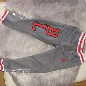 BOYS·[Black label]super cute red gray joggers